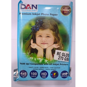 Dan Digital Glossy Photo Paper 4X6 Size RC 270 GSM